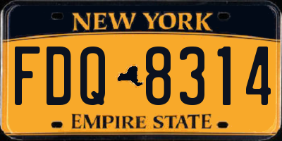 NY license plate FDQ8314