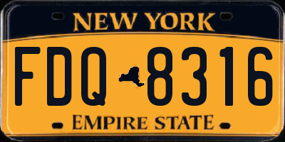 NY license plate FDQ8316