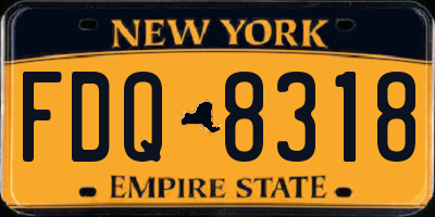 NY license plate FDQ8318