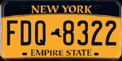 NY license plate FDQ8322