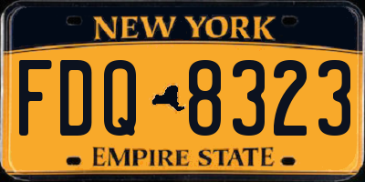 NY license plate FDQ8323
