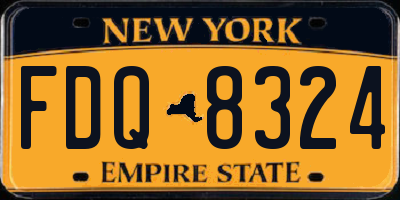 NY license plate FDQ8324