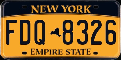 NY license plate FDQ8326