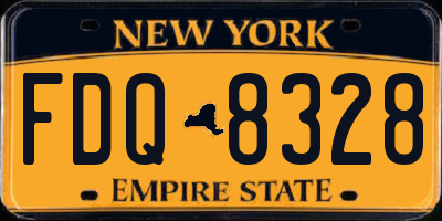NY license plate FDQ8328