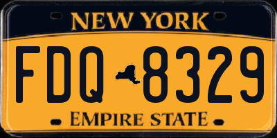 NY license plate FDQ8329