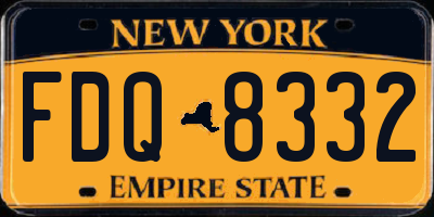 NY license plate FDQ8332