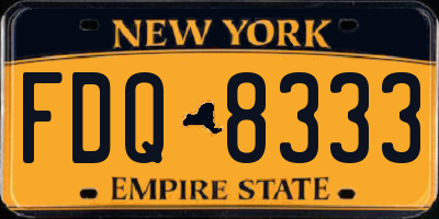NY license plate FDQ8333