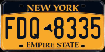 NY license plate FDQ8335