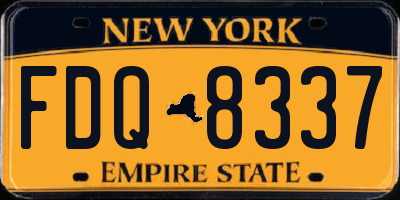 NY license plate FDQ8337
