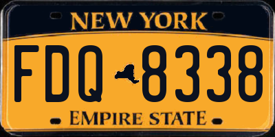NY license plate FDQ8338