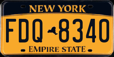 NY license plate FDQ8340