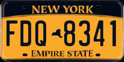 NY license plate FDQ8341