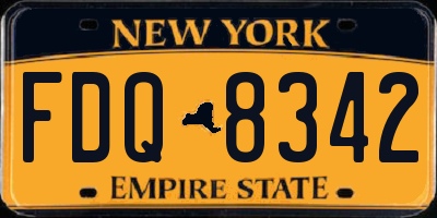NY license plate FDQ8342