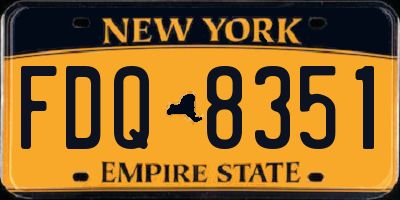 NY license plate FDQ8351