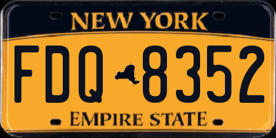 NY license plate FDQ8352