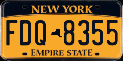 NY license plate FDQ8355