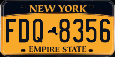 NY license plate FDQ8356