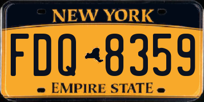NY license plate FDQ8359
