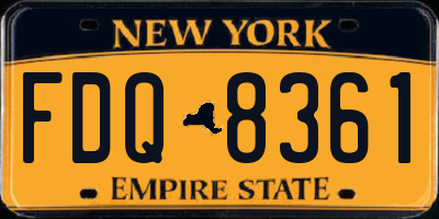 NY license plate FDQ8361