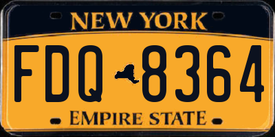 NY license plate FDQ8364