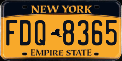 NY license plate FDQ8365