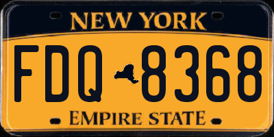 NY license plate FDQ8368