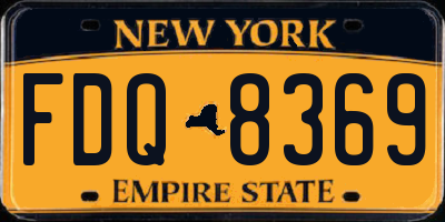 NY license plate FDQ8369