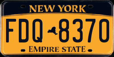 NY license plate FDQ8370