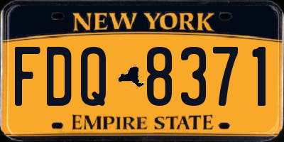 NY license plate FDQ8371