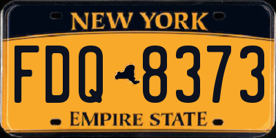 NY license plate FDQ8373