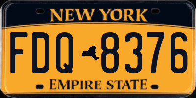 NY license plate FDQ8376