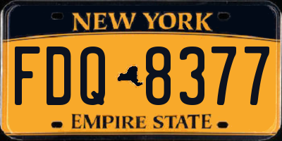NY license plate FDQ8377
