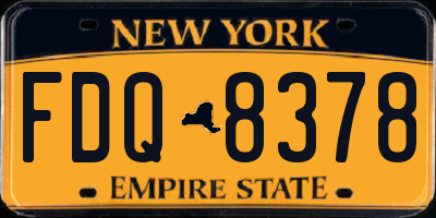 NY license plate FDQ8378