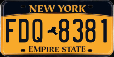 NY license plate FDQ8381