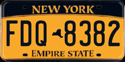NY license plate FDQ8382