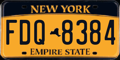 NY license plate FDQ8384