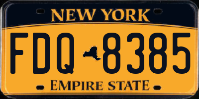 NY license plate FDQ8385