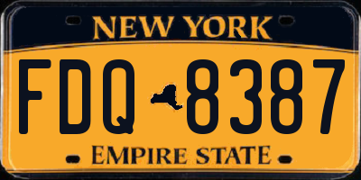 NY license plate FDQ8387