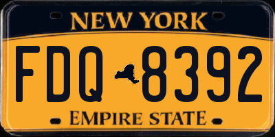 NY license plate FDQ8392