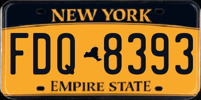 NY license plate FDQ8393