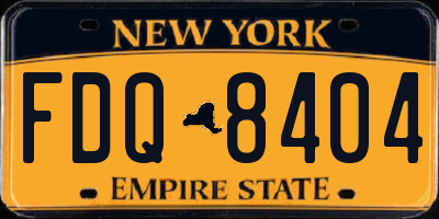 NY license plate FDQ8404