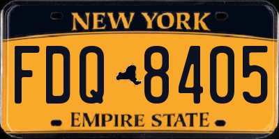 NY license plate FDQ8405