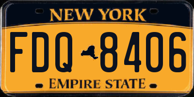 NY license plate FDQ8406