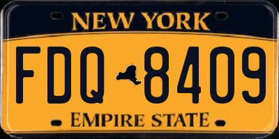 NY license plate FDQ8409