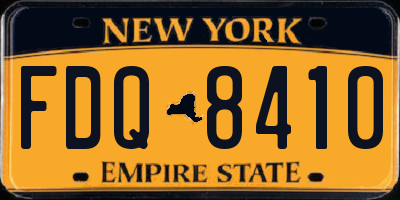 NY license plate FDQ8410