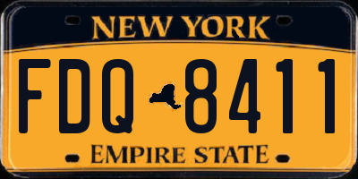 NY license plate FDQ8411
