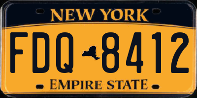 NY license plate FDQ8412
