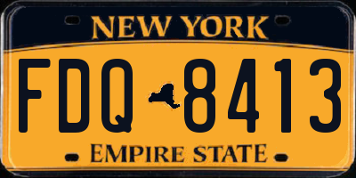 NY license plate FDQ8413