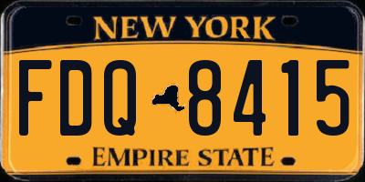 NY license plate FDQ8415