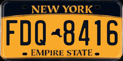 NY license plate FDQ8416